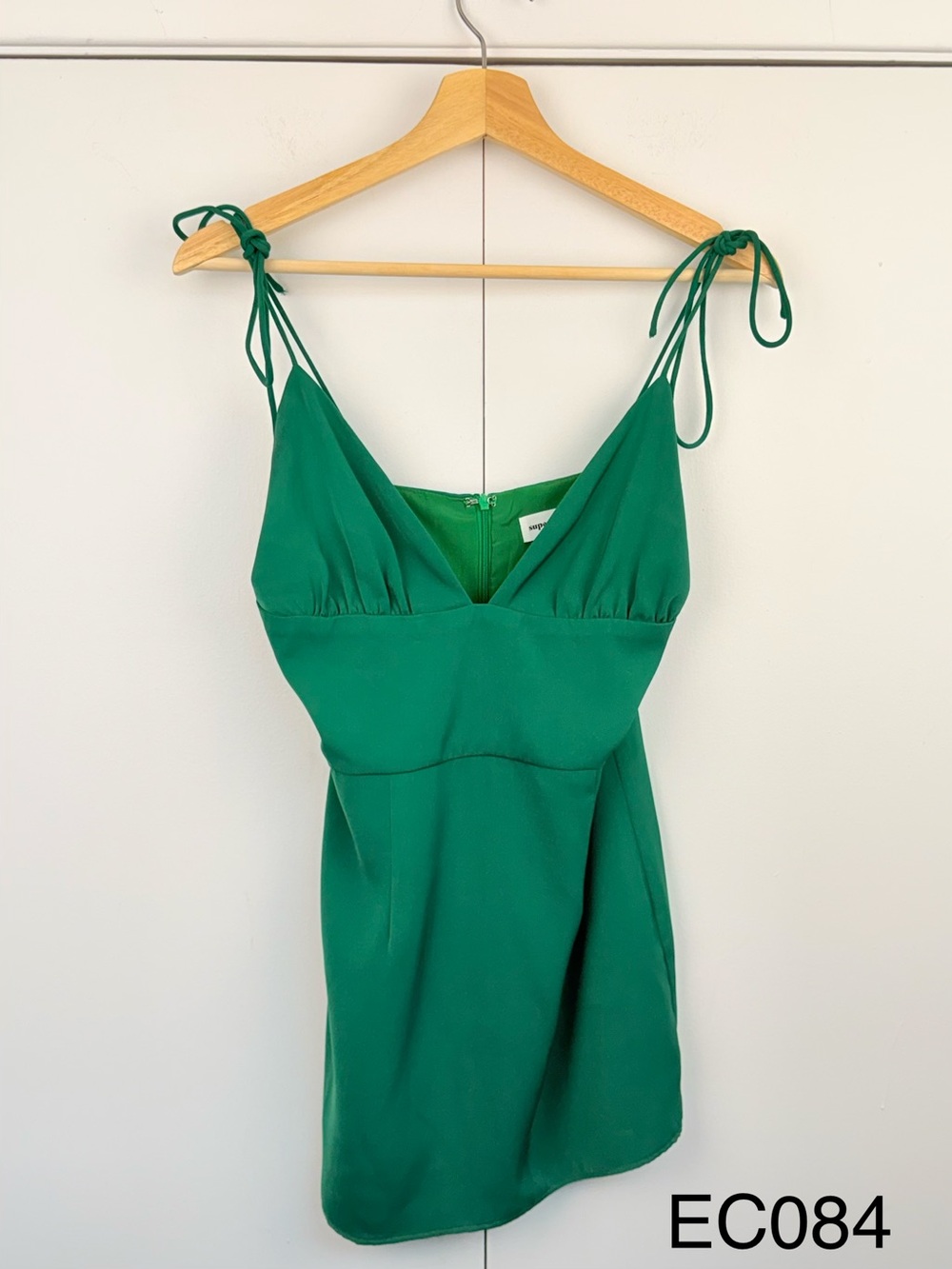 superdown Petunia Tie Strap Green Mini Dress Size S